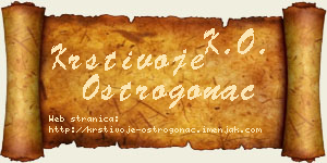Krstivoje Ostrogonac vizit kartica